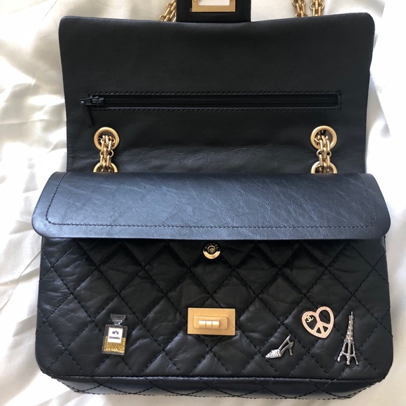 Chanel Black Calfskin Lucky Charms Flap Bag 225 - Picture 5 of 8